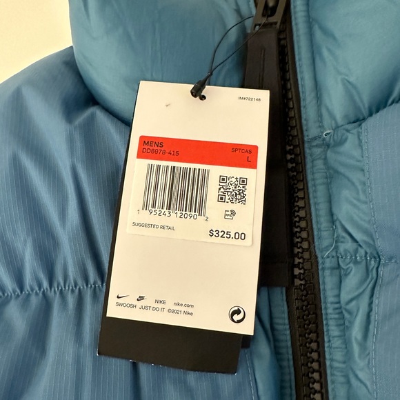 NIKE THERMA-FIT REPEL BLUE DOWN / PUFFER COAT DD6978 MENS / SIZE L - Picture 3 of 5